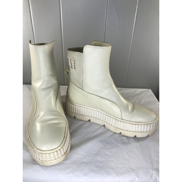 Puma 366266-02 Fenty By Rihanna Ivory Chelsea Sneaker Boots Women's Size 9 - Picture 1 of 9